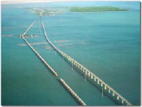 Old and new 7 mile bridges in the Florida Keys